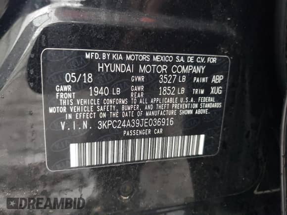 2018 Hyundai Accent SEL z VIN 3KPC24A39JE036916, wystawiony jako Copart lot #37662784 z przebiegiem 14 810 mil mil oraz . Historia ofert i sprzedaży dostępna na DreamBid. Obrazek 13.