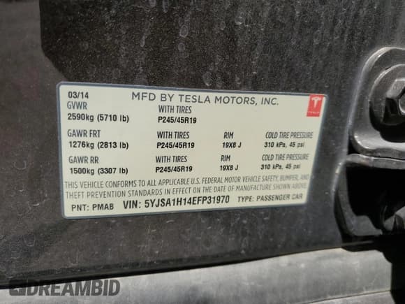 ✅ 2014 Tesla Model S 60 • VIN: 5YJSA1H14EFP31970 • Lot: 56218515. Wystawiony na Copart z przebiegiem 68 981 mil. Bezpłatny archiwum sprzedaży aukcyjnych z USA i szczegółowy raport historii pojazdu na DreamBid. Zdjęcie 12.