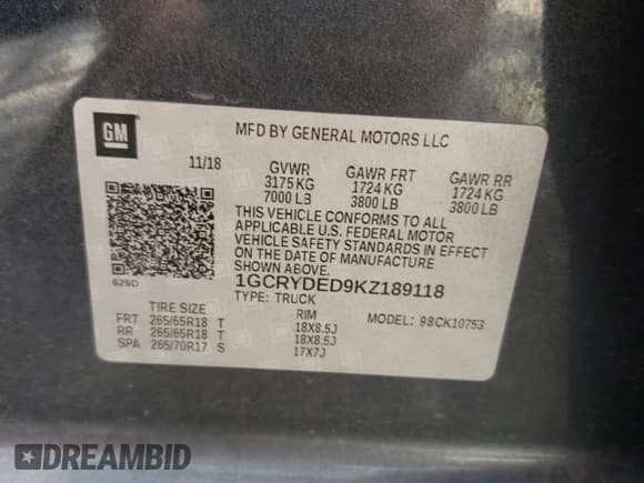 ✅ 2019 Chevrolet Silverado 1500 LT • VIN: 1GCRYDED9KZ189118 • Lot: 78131614. Wystawiony na Copart z przebiegiem 92 190 mil. Bezpłatny archiwum sprzedaży aukcyjnych z USA i szczegółowy raport historii pojazdu na DreamBid. Zdjęcie 12.