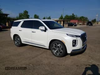 ✅ 2022 Hyundai Palisade Calligraphy • VIN: KM8R7DHE7NU485372 • Лот: 61354583. Опубликован ранее на Copart с пробегом 14 565 миль. Бесплатный доступ к архиву аукционных продаж из США и подробный отчёт об истории автомобиля на DreamBid. Изображение 4.