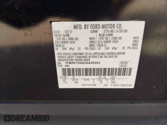 2018 Ford Explorer XLT с VIN 1FM5K7D89JGA52093, выставлен на аукционе IAAI как лот 43351772 с пробегом 87 615 миль миль и . История ставок и продаж доступна на DreamBid. Изображение 9.