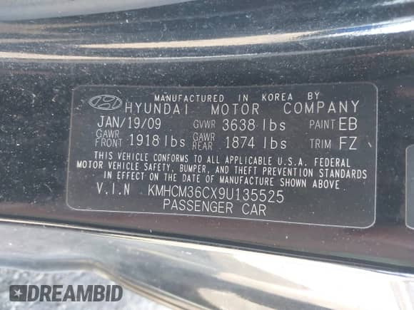 2009 Hyundai Accent GS с VIN KMHCM36CX9U135525, выставлен на аукционе IAAI как лот 42231137 с пробегом 142 118 миль миль и . История ставок и продаж доступна на DreamBid. Изображение 9.