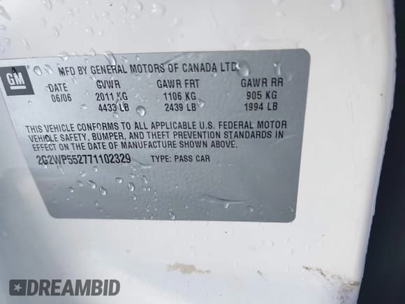 ✅ 2007 Pontiac Grand Prix • VIN: 2G2WP552771102329 • Lot: 43770706. Wystawiony na IAAI z przebiegiem 204 363 mil. Bezpłatny archiwum sprzedaży aukcyjnych z USA i szczegółowy raport historii pojazdu na DreamBid. Zdjęcie 9.