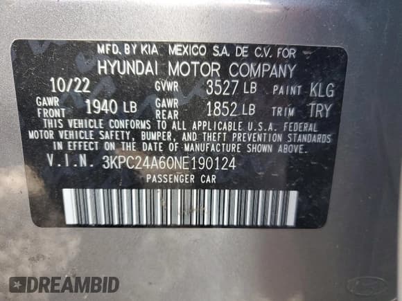 ✅ 2022 Hyundai Accent SEL • VIN: 3KPC24A60NE190124 • Лот: 73746654. Опубликован ранее на Copart с пробегом 14 632 миль. Бесплатный доступ к архиву аукционных продаж из США и подробный отчёт об истории автомобиля на DreamBid. Изображение 12.