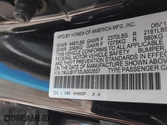 ✅ 2020 Acura TLX • VIN: 19UUB1F32LA002657 • Lot: 41820420. Listed on IAAI with 47,829 mi. Free auction sales archive from the USA and detailed vehicle history report at DreamBid. Image 9.