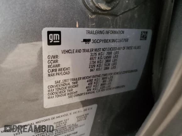 ✅ 2022 Chevrolet Silverado 1500 Custom • VIN: 3GCPYBEK9NG150768 • Lot: 47590215. Wystawiony na Copart z przebiegiem 37 573 mil. Bezpłatny archiwum sprzedaży aukcyjnych z USA i szczegółowy raport historii pojazdu na DreamBid. Zdjęcie 12.