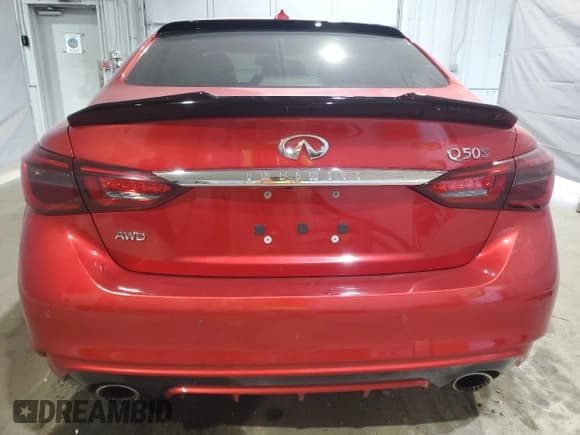 ✅ 2018 Infiniti Q50 Red Sport 400 • VIN: JN1FV7AR8JM480786 • Lot: 81127615. Listed on Copart with 83,560 mi. Free auction sales archive from the USA and detailed vehicle history report at DreamBid. Image 6.