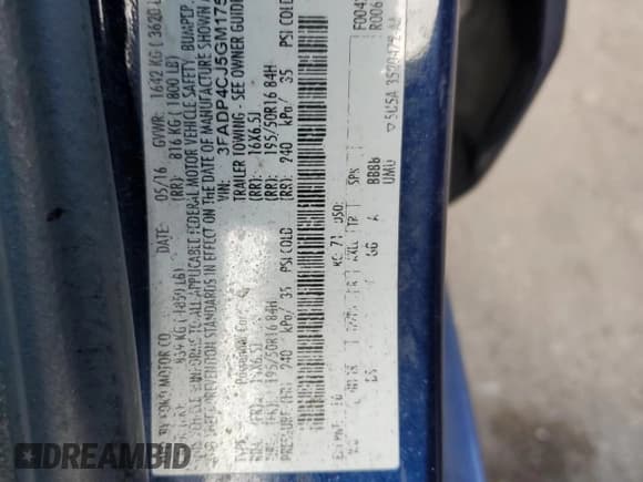 ✅ 2016 Ford Fiesta Titanium • VIN: 3FADP4CJ5GM175110 • Lot: 89137195. Wystawiony na Copart z przebiegiem 129 193 mil. Bezpłatny archiwum sprzedaży aukcyjnych z USA i szczegółowy raport historii pojazdu na DreamBid. Zdjęcie 13.