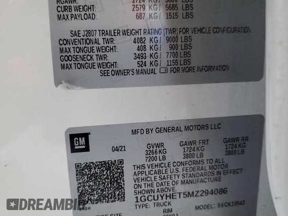 ✅ 2021 Chevrolet Silverado 1500 High Country • VIN: 1GCUYHET5MZ294086 • Lot: 58091465. Wystawiony na Copart z przebiegiem 121 169 mil. Bezpłatny archiwum sprzedaży aukcyjnych z USA i szczegółowy raport historii pojazdu na DreamBid. Zdjęcie 12.