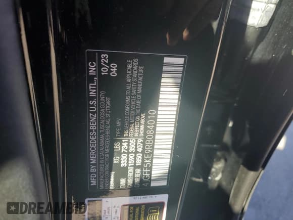 ✅ 2024 Mercedes-Benz GLS 450 • VIN: 4JGFF5KE9RB084010 • Lot: 83999235. Listed on Copart with 21,712 mi. Free auction sales archive from the USA and detailed vehicle history report at DreamBid. Image 12.