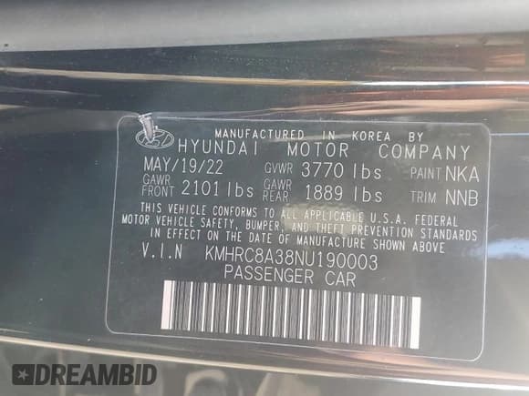 ✅ 2022 Hyundai Venue SEL • VIN: KMHRC8A38NU190003 • Lot: 82418025. Listed on Copart with 35,299 mi. Free auction sales archive from the USA and detailed vehicle history report at DreamBid. Image 13.