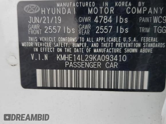 ✅ 2019 Hyundai Sonata • VIN: KMHE14L29KA093410 • Лот: 80761505. Опубликован ранее на Copart с пробегом 55 706 миль. Бесплатный доступ к архиву аукционных продаж из США и подробный отчёт об истории автомобиля на DreamBid. Изображение 12.
