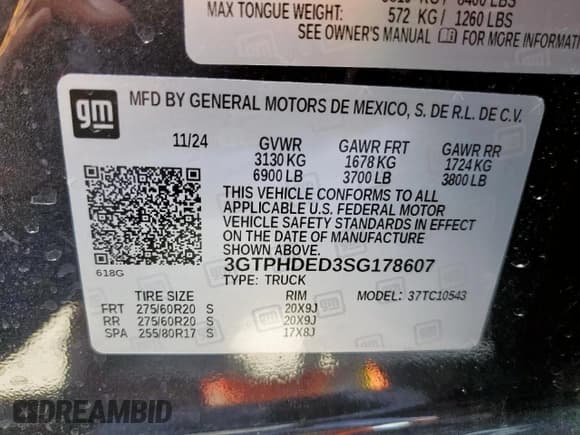 ✅ 2025 GMC Sierra 1500 SLT • VIN: 3GTPHDED3SG178607 • Лот: 66221085. Опубликован ранее на Copart с пробегом 4 402 миль. Бесплатный доступ к архиву аукционных продаж из США и подробный отчёт об истории автомобиля на DreamBid. Изображение 14.