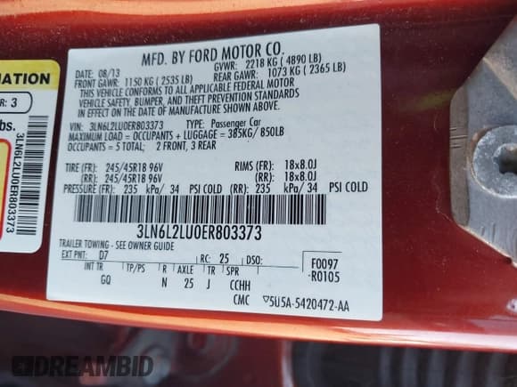 ✅ 2014 Lincoln MKZ Hybrid • VIN: 3LN6L2LU0ER803373 • Лот: 43566481. Опубликован ранее на IAAI с пробегом 90 297 миль. Бесплатный доступ к архиву аукционных продаж из США и подробный отчёт об истории автомобиля на DreamBid. Изображение 9.