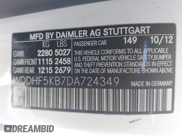 ✅ 2013 Mercedes-Benz E 350 Luxury • VIN: WDDHF5KB7DA724349 • Lot: 42290038. Wystawiony na IAAI z przebiegiem 136 878 mil. Bezpłatny archiwum sprzedaży aukcyjnych z USA i szczegółowy raport historii pojazdu na DreamBid. Zdjęcie 9.