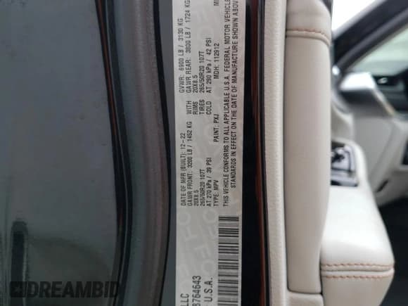 ✅ 2022 Jeep Grand Cherokee Overland • VIN: 1C4RJYD6XN8764643 • Lot: 64837614. Listed on Copart with 9,831 mi. Free auction sales archive from the USA and detailed vehicle history report at DreamBid. Image 13.