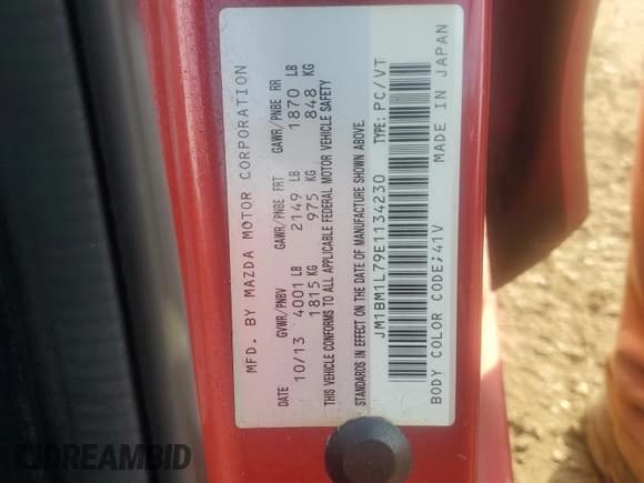 ✅ 2014 Mazda 3 i Touring • VIN: JM1BM1L79E1134230 • Lot: 80787765. Listed on Copart with 173,745 mi. Free auction sales archive from the USA and detailed vehicle history report at DreamBid. Image 12.