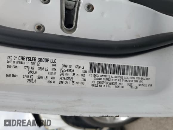 ✅ 2012 Ram 1500 Sport • VIN: 1C6RD7HT8CS276526 • Lot: 69821095. Listed on Copart with Not provided. Free auction sales archive from the USA and detailed vehicle history report at DreamBid. Image 13.