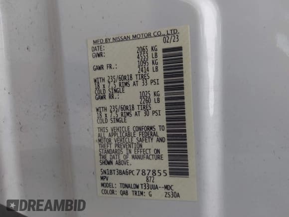 ✅ 2023 Nissan Rogue SV • VIN: 5N1BT3BA6PC787855 • Lot: 43306079. Wystawiony na IAAI z przebiegiem 23 868 mil. Bezpłatny archiwum sprzedaży aukcyjnych z USA i szczegółowy raport historii pojazdu na DreamBid. Zdjęcie 9.