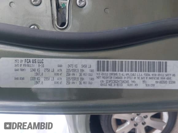 ✅ 2017 Dodge Journey SXT • VIN: 3C4PDCBG2HT506345 • Lot: 43506143. Wystawiony na IAAI z przebiegiem 111 743 mil. Bezpłatny archiwum sprzedaży aukcyjnych z USA i szczegółowy raport historii pojazdu na DreamBid. Zdjęcie 9.