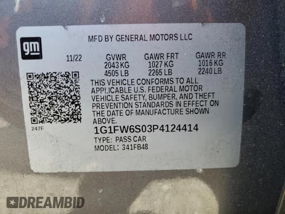 ✅ 2023 Chevrolet Bolt EV 1LT • VIN: 1G1FW6S03P4124414 • Lot: 43113575. Wystawiony na Copart z przebiegiem 12 841 mil. Bezpłatny archiwum sprzedaży aukcyjnych z USA i szczegółowy raport historii pojazdu na DreamBid. Zdjęcie 13.