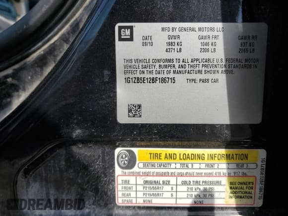 ✅ 2011 Chevrolet Malibu 1LS • VIN: 1G1ZB5E12BF186715 • Lot: 81430645. Listed on Copart with 128,219 mi. Free auction sales archive from the USA and detailed vehicle history report at DreamBid. Image 12.