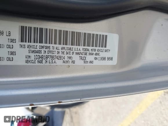 ✅ 2009 Dodge 1500 SLT • VIN: 1D3HB18P79S742814 • Lot: 42536883. Listed on IAAI with 142,263 mi. Free auction sales archive from the USA and detailed vehicle history report at DreamBid. Image 9.