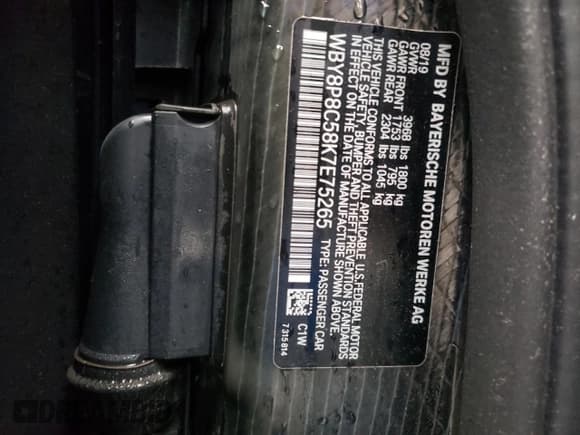 ✅ 2019 BMW i3 s • VIN: WBY8P8C58K7E75265 • Лот: 84561564. Опубликован ранее на Copart с пробегом 77 392 миль. Бесплатный доступ к архиву аукционных продаж из США и подробный отчёт об истории автомобиля на DreamBid. Изображение 13.