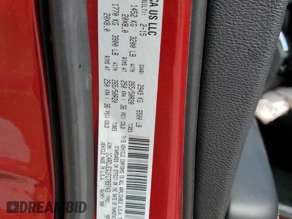 ✅ 2015 Dodge Durango Citadel • VIN: 1C4RDJEG1FC789743 • Lot: 57572775. Listed on Copart with 128,498 mi. Free auction sales archive from the USA and detailed vehicle history report at DreamBid. Image 14.