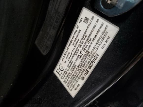 ✅ 2025 Tesla Model 3 Long Range • VIN: 5YJ3E1EA3SF914074 • Lot: 92202755. Listed on Copart with 79,956 mi. Free auction sales archive from the USA and detailed vehicle history report at DreamBid. Image 13.