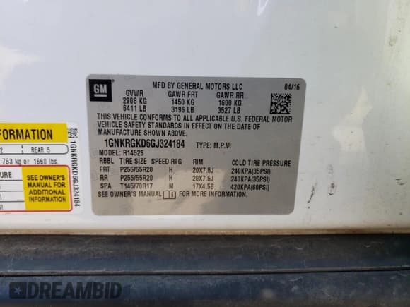 ✅ 2016 Chevrolet Traverse LT • VIN: 1GNKRGKD6GJ324184 • Lot: 69051974. Wystawiony na Copart z przebiegiem 96 387 mil. Bezpłatny archiwum sprzedaży aukcyjnych z USA i szczegółowy raport historii pojazdu na DreamBid. Zdjęcie 13.