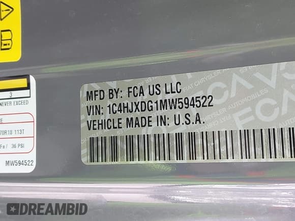 ✅ 2021 Jeep Wrangler Unlimited Sport S • VIN: 1C4HJXDG1MW594522 • Lot: 41715891. Wystawiony na IAAI z przebiegiem 88 821 mil. Bezpłatny archiwum sprzedaży aukcyjnych z USA i szczegółowy raport historii pojazdu na DreamBid. Zdjęcie 9.
