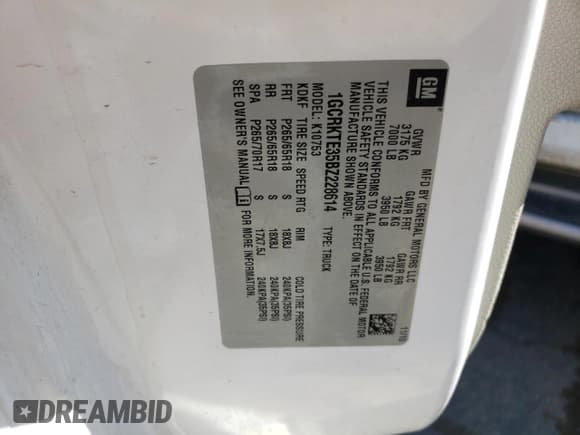 ✅ 2011 Chevrolet Silverado 1500 LTZ • VIN: 1GCRKTE35BZ228614 • Lot: 69387194. Listed on Copart with 133,863 mi. Free auction sales archive from the USA and detailed vehicle history report at DreamBid. Image 12.