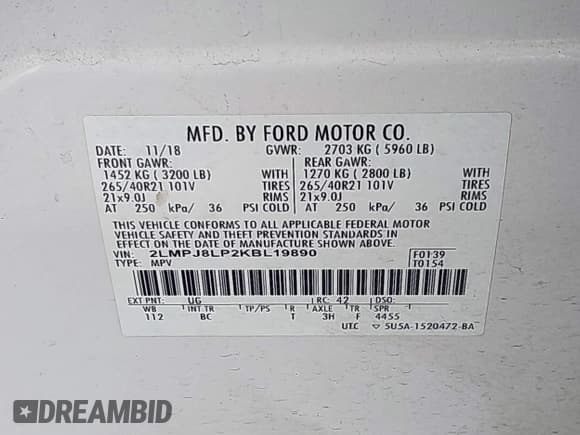 ✅ 2019 Lincoln Nautilus Reserve • VIN: 2LMPJ8LP2KBL19890 • Лот: 43643301. Опубликован ранее на IAAI с пробегом 109 743 миль. Бесплатный доступ к архиву аукционных продаж из США и подробный отчёт об истории автомобиля на DreamBid. Изображение 9.