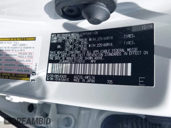 ✅ 2020 Lexus NX 300 • VIN: JTJGARBZ1L2170014 • Лот: 42242712. Опубликован ранее на IAAI с пробегом 80 437 миль. Бесплатный доступ к архиву аукционных продаж из США и подробный отчёт об истории автомобиля на DreamBid. Изображение 9.