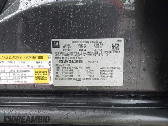 ✅ 2014 GMC Acadia SLE • VIN: 1GKKVPKD5EJ220016 • Lot: 43558780. Listed on IAAI with 240,460 mi. Free auction sales archive from the USA and detailed vehicle history report at DreamBid. Image 9.