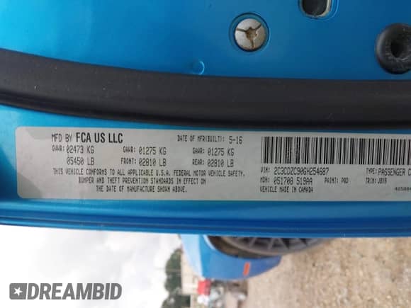 2016 Dodge Challenger SRT Hellcat z VIN 2C3CDZC90GH254687, wystawiony jako IAAI lot #43057103 z przebiegiem 54 293 mil mil oraz . Historia ofert i sprzedaży dostępna na DreamBid. Obrazek 9.