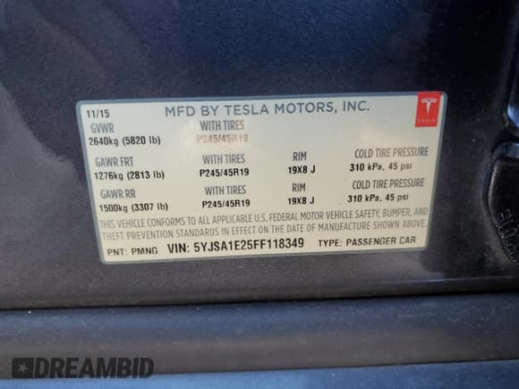 ✅ 2015 Tesla Model S 85D • VIN: 5YJSA1E25FF118349 • Лот: 70385525. Опубликован ранее на Copart с пробегом 49 745 миль. Бесплатный доступ к архиву аукционных продаж из США и подробный отчёт об истории автомобиля на DreamBid. Изображение 12.