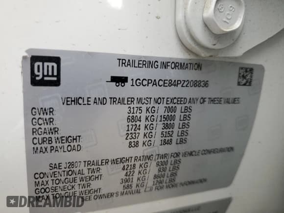 ✅ 2023 Chevrolet Silverado 1500 • VIN: 1GCPACE84PZ208836 • Лот: 65132994. Опубликован ранее на Copart с пробегом 28 900 миль. Бесплатный доступ к архиву аукционных продаж из США и подробный отчёт об истории автомобиля на DreamBid. Изображение 12.