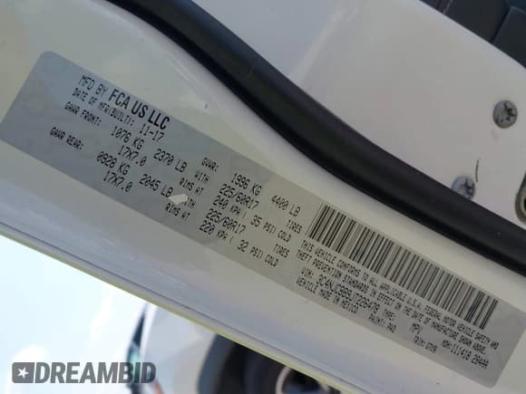 ✅ 2018 Jeep Compass Altitude • VIN: 3C4NJCBB9JT226478 • Lot: 42940106. Listed on IAAI with 80,827 mi. Free auction sales archive from the USA and detailed vehicle history report at DreamBid. Image 9.