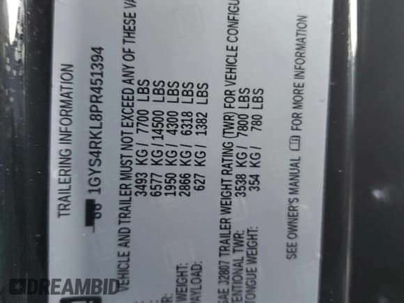 ✅ 2023 Cadillac Escalade ESV 4WD Sport Platinum • VIN: 1GYS4RKL8PR451394 • Лот: 83081834. Опубликован ранее на Copart с пробегом 50 532 миль. Бесплатный доступ к архиву аукционных продаж из США и подробный отчёт об истории автомобиля на DreamBid. Изображение 14.