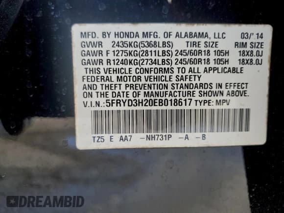 ✅ 2014 Acura MDX • VIN: 5FRYD3H20EB018617 • Лот: 94309195. Опубликован ранее на Copart с пробегом 113 273 миль. Бесплатный доступ к архиву аукционных продаж из США и подробный отчёт об истории автомобиля на DreamBid. Изображение 13.