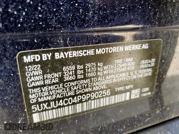 ✅ 2023 BMW X5 M50i • VIN: 5UXJU4C04P9P90256 • Lot: 81519305. Wystawiony na Copart z przebiegiem 25 397 mil. Bezpłatny archiwum sprzedaży aukcyjnych z USA i szczegółowy raport historii pojazdu na DreamBid. Zdjęcie 13.