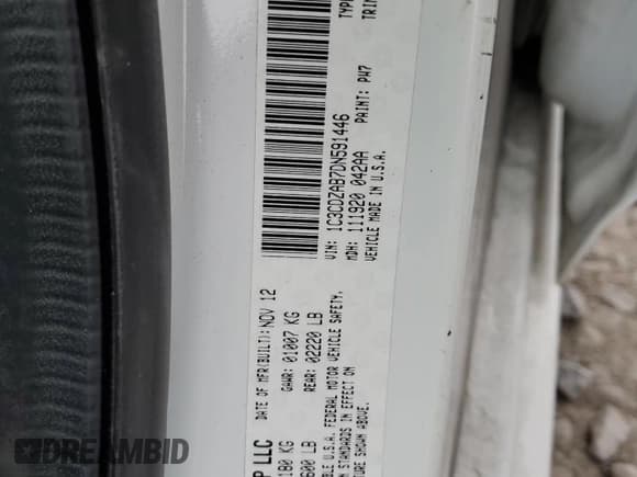 ✅ 2013 Dodge Avenger SE • VIN: 1C3CDZAB7DN591446 • Лот: 43639865. Опубликован ранее на Copart с пробегом 131 815 миль. Бесплатный доступ к архиву аукционных продаж из США и подробный отчёт об истории автомобиля на DreamBid. Изображение 14.