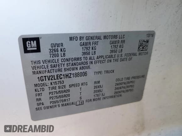 ✅ 2017 GMC Sierra 1500 • VIN: 1GTV2LEC1HZ188006 • Лот: 86814945. Опубликован ранее на Copart с пробегом 180 282 миль. Бесплатный доступ к архиву аукционных продаж из США и подробный отчёт об истории автомобиля на DreamBid. Изображение 12.