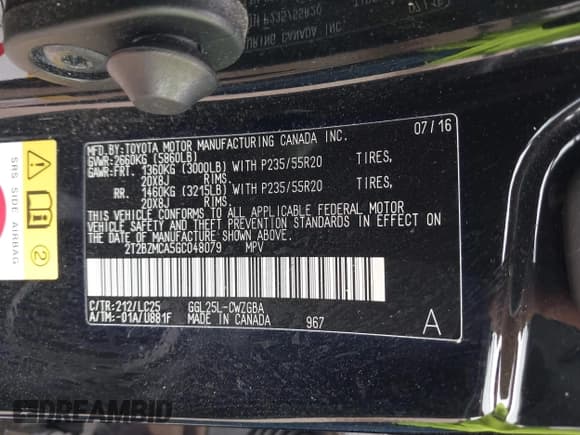 ✅ 2016 Lexus RX 350 • VIN: 2T2BZMCA5GC048079 • Лот: 42503010. Опубликован ранее на IAAI с пробегом 50 829 миль. Бесплатный доступ к архиву аукционных продаж из США и подробный отчёт об истории автомобиля на DreamBid. Изображение 9.