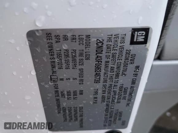 ✅ 2009 Chevrolet Equinox 1LT • VIN: 2CNDL43F096246739 • Лот: 82964094. Опубликован ранее на Copart с пробегом 138 504 миль. Бесплатный доступ к архиву аукционных продаж из США и подробный отчёт об истории автомобиля на DreamBid. Изображение 13.