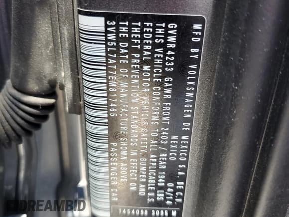 ✅ 2014 Volkswagen Beetle 2.0L TDI • VIN: 3VW5L7AT7EM817465 • Lot: 65702455. Listed on Copart with Not provided. Free auction sales archive from the USA and detailed vehicle history report at DreamBid. Image 12.