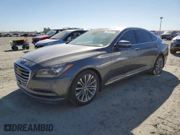 2015 Hyundai Genesis 3.8L z VIN KMHGN4JE2FU077886, wystawiony jako Copart lot #76945744 z przebiegiem 872 mil mil oraz Szkoda całkowita • Salvage title. Historia ofert i sprzedaży dostępna na DreamBid. Obrazek 1.