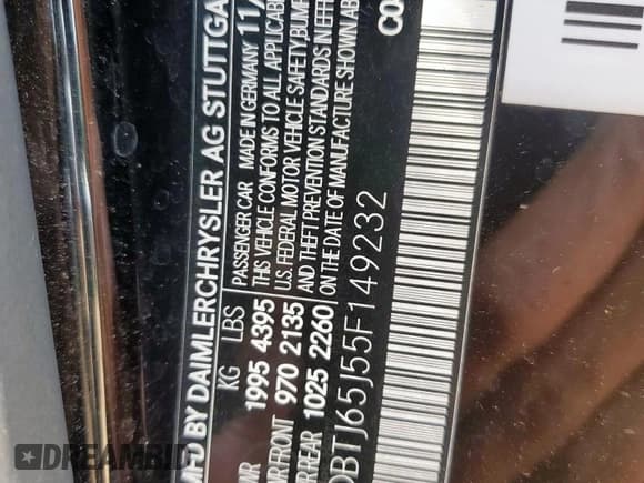 ✅ 2005 Mercedes-Benz CLK 320 • VIN: WDBTJ65J55F149232 • Лот: 68305365. Опубликован ранее на Copart с пробегом 127 872 миль. Бесплатный доступ к архиву аукционных продаж из США и подробный отчёт об истории автомобиля на DreamBid. Изображение 12.